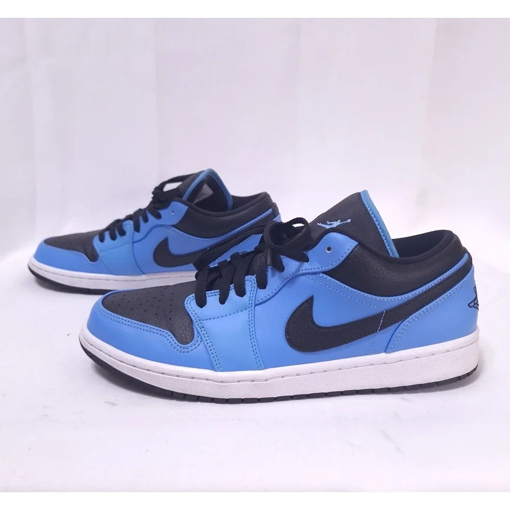 Nike Air Jordan 1 Low University Blue Black White 553558-403 Mens 10.5 UNC w/Box